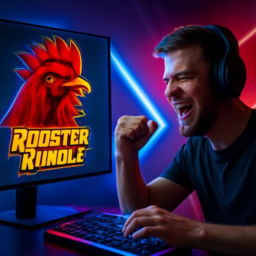 bet3666bet rooster game card on dark interface